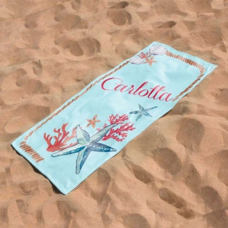 Telo mare corallo personalizzato con nome Summer