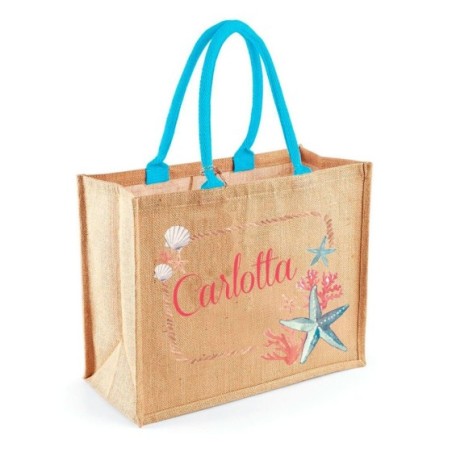Borsa mare corallo personalizzata con nome Summer