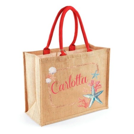 Borsa mare corallo personalizzata con nome Summer