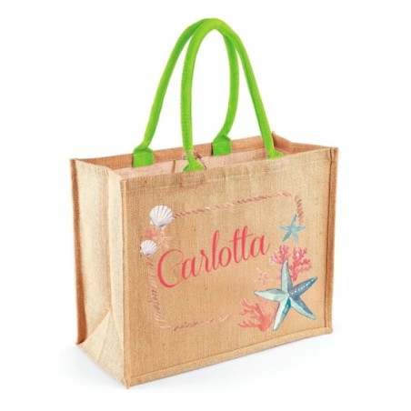 Borsa mare corallo personalizzata con nome Summer