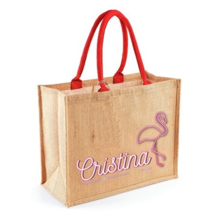 Borsa mare fenicottero personalizzata con nome Summer