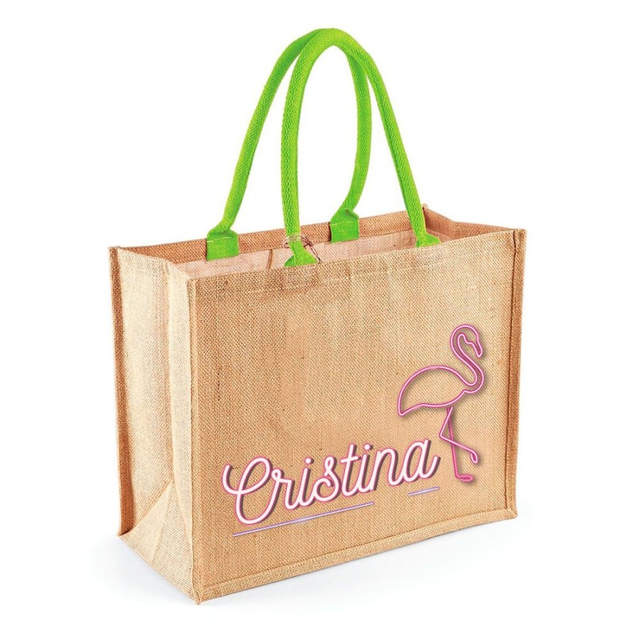 Borsa mare fenicottero personalizzata con nome Summer