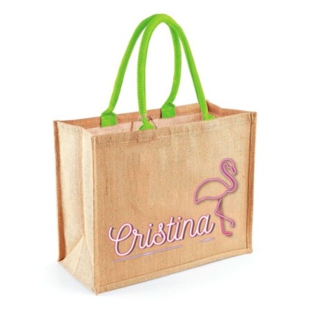 Borsa mare fenicottero personalizzata con nome Summer