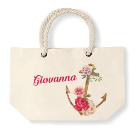 Borsa mare ancora personalizzata con nome Summer