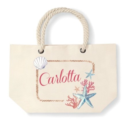Borsa mare corallo personalizzata con nome Summer