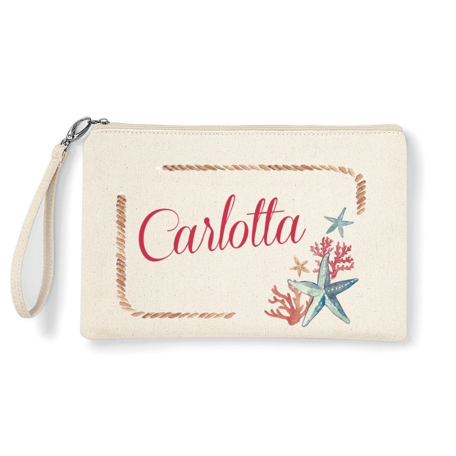Pochette corallo personalizzata con nome Summer