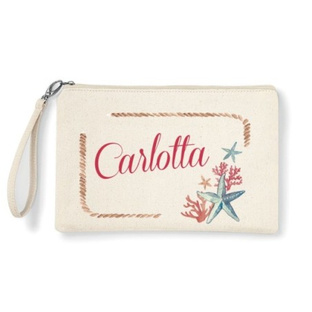 Pochette corallo personalizzata con nome Summer