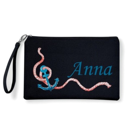Pochette ancora watercolor personalizzata con nome