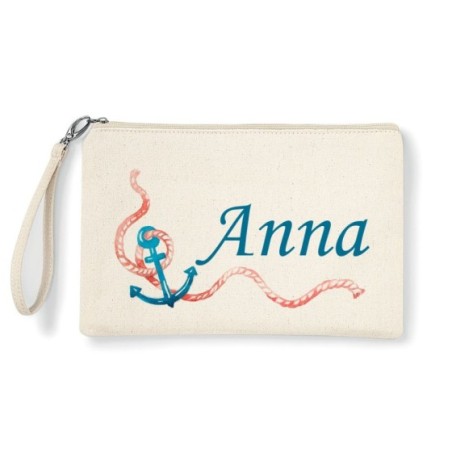 Pochette ancora watercolor personalizzata con nome Summer
