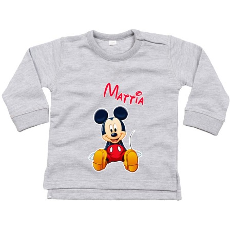 Felpa neonato personalizzata con nome cute topolino