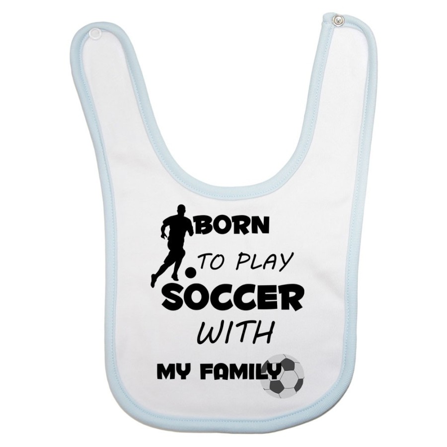 Bavaglino neonato born to play soccer with my family Per la famiglia