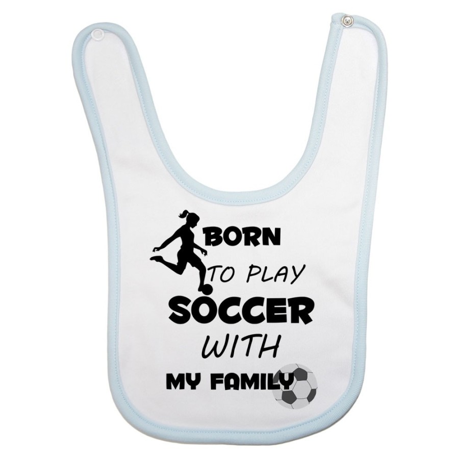 Bavaglino neonato born to play soccer with my family Per la famiglia