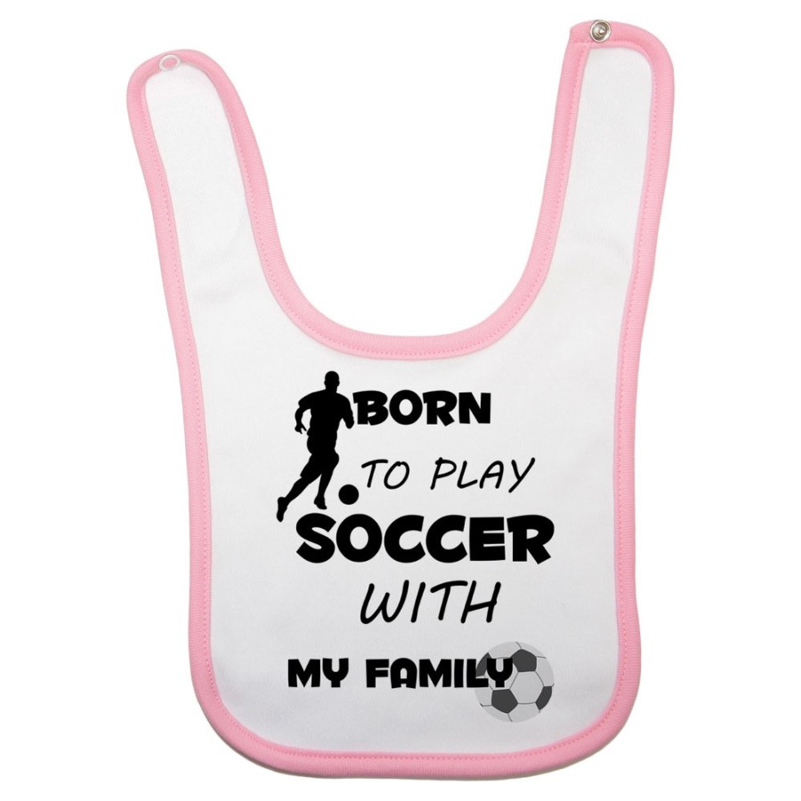 Bavaglino neonato born to play soccer with my family Per la famiglia