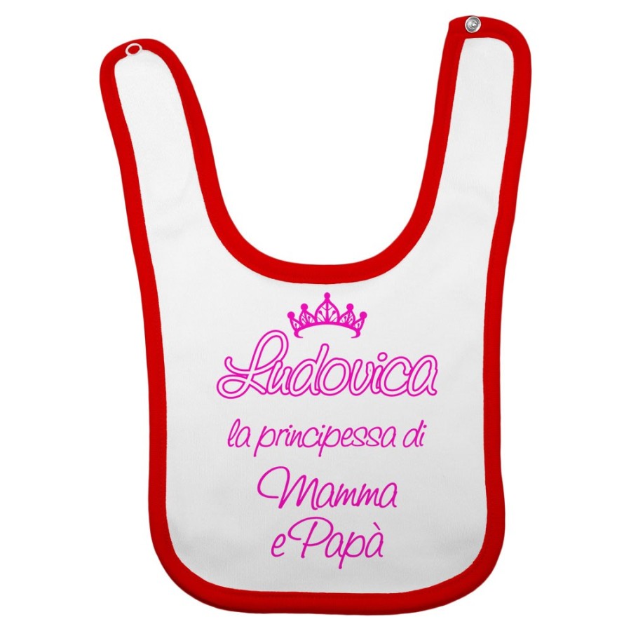 Bavaglino neonato personalizzato con nome sono la principessa il principe di mamma e papà con corona Per la famiglia