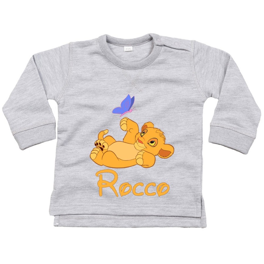 Felpa neonato personalizzata con nome simba Cartoon