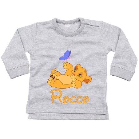 Felpa neonato personalizzata con nome simba