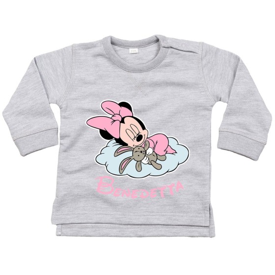 Felpa neonata personalizzata con nome minnie sleeping Cartoon