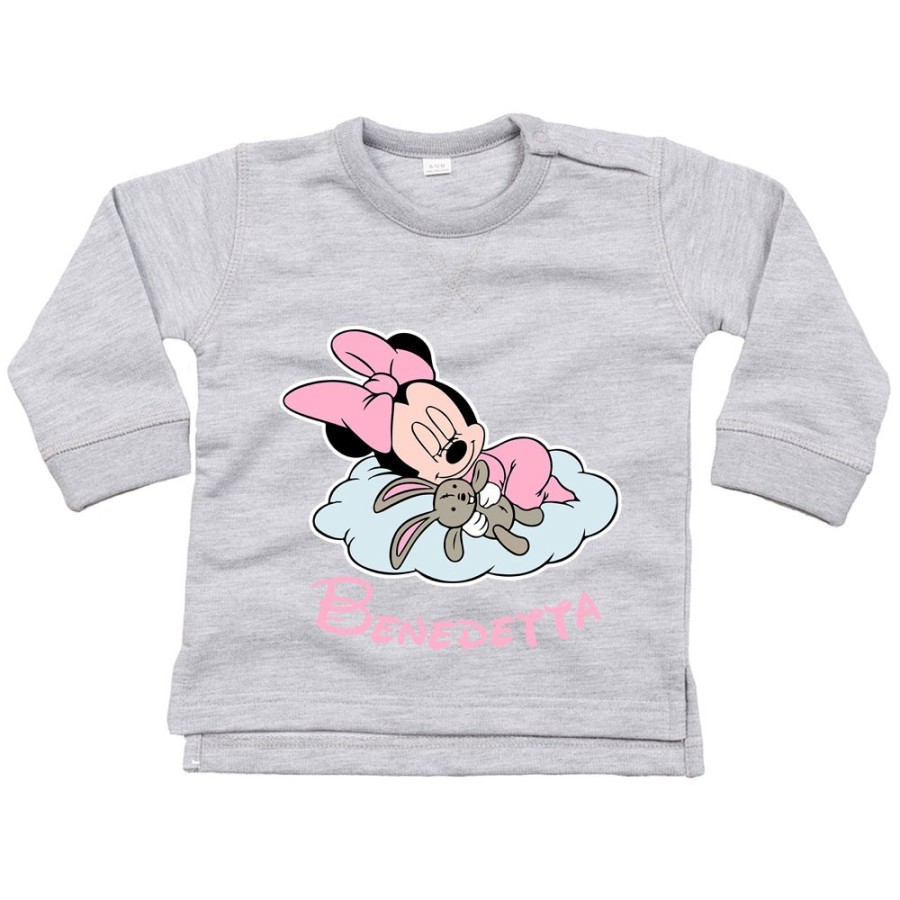 Felpa neonata personalizzata con nome minnie sleeping Cartoon