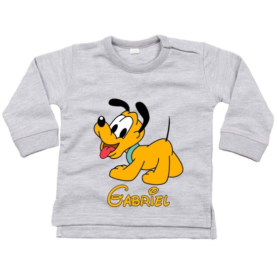 Felpa neonato personalizzata con nome baby pluto Cartoon