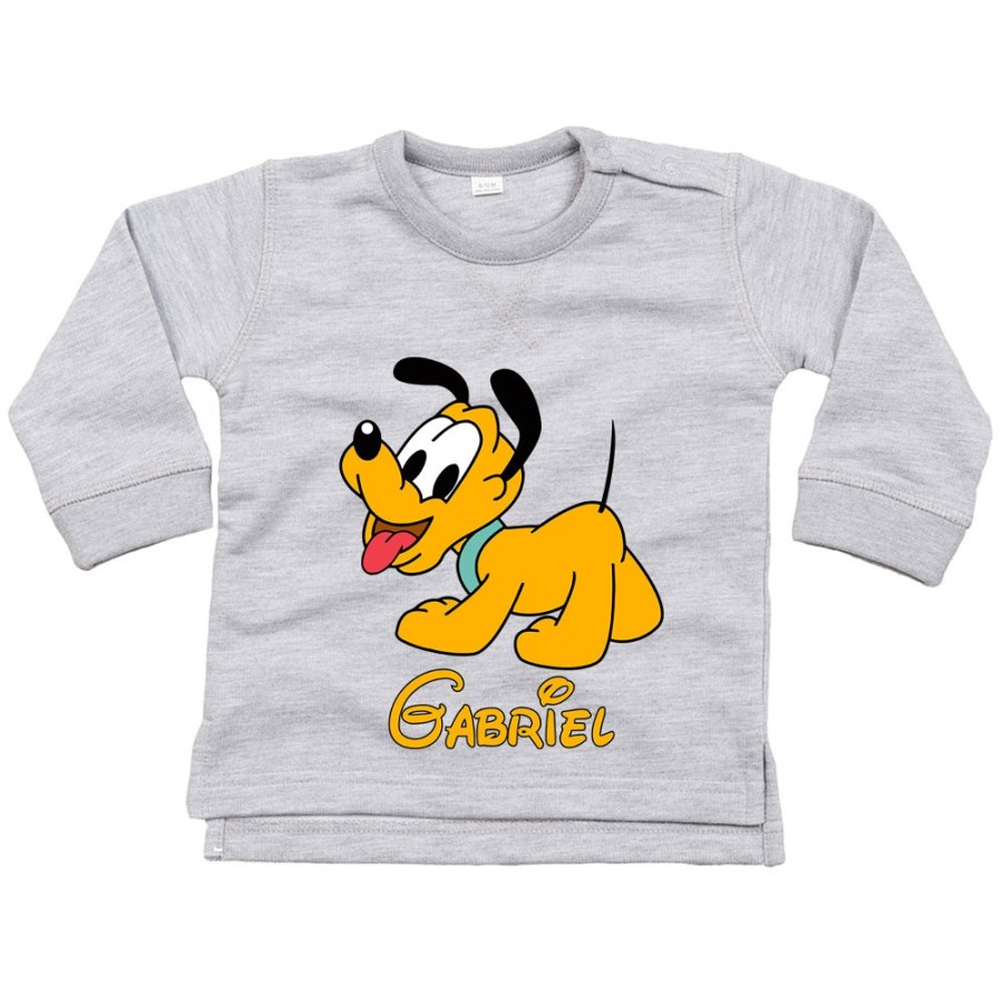 Felpa neonato personalizzata con nome baby pluto Cartoon