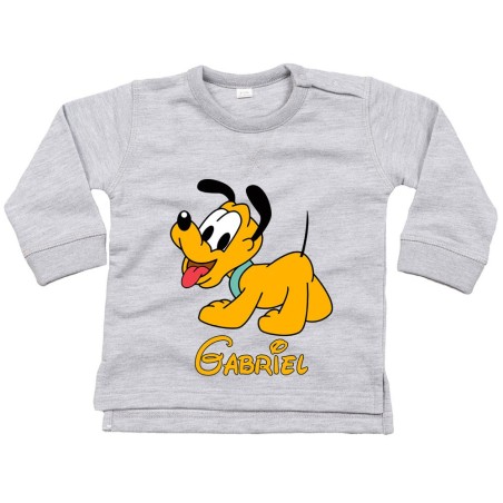 Felpa neonato personalizzata con nome baby pluto Cartoon
