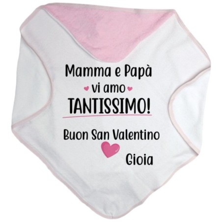 Accappatoio neonato personalizzato con nome mamma e papà...