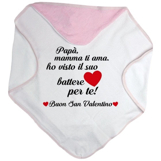Accappatoio neonato papà mamma ti ama ho visto il suo cuore battere per te buon san valentino Love