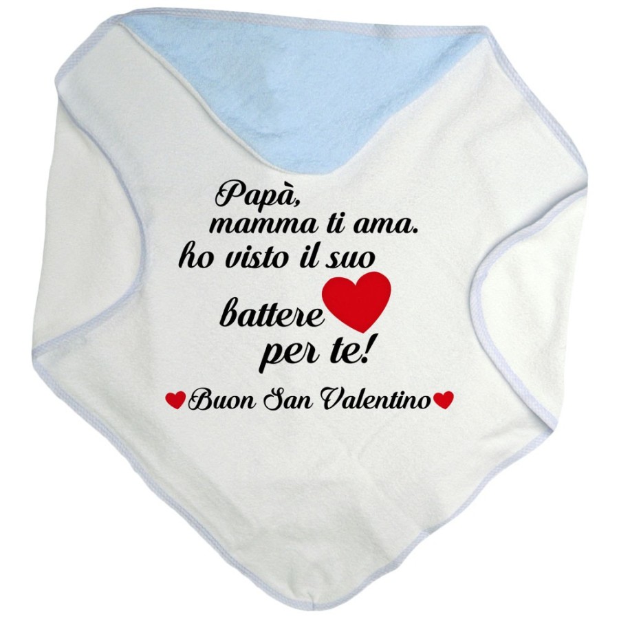 Accappatoio neonato papà mamma ti ama ho visto il suo cuore battere per te buon san valentino Love