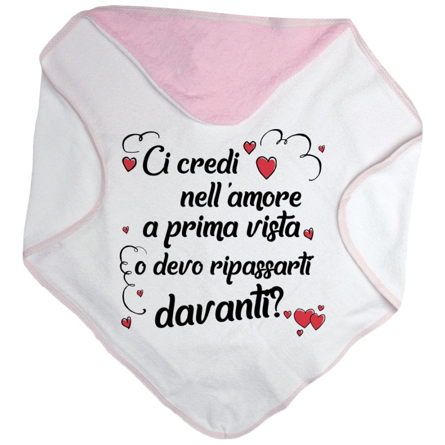 Accappatoio neonato ci credi nell'amore a prima vista o devo ripassarti davanti Love