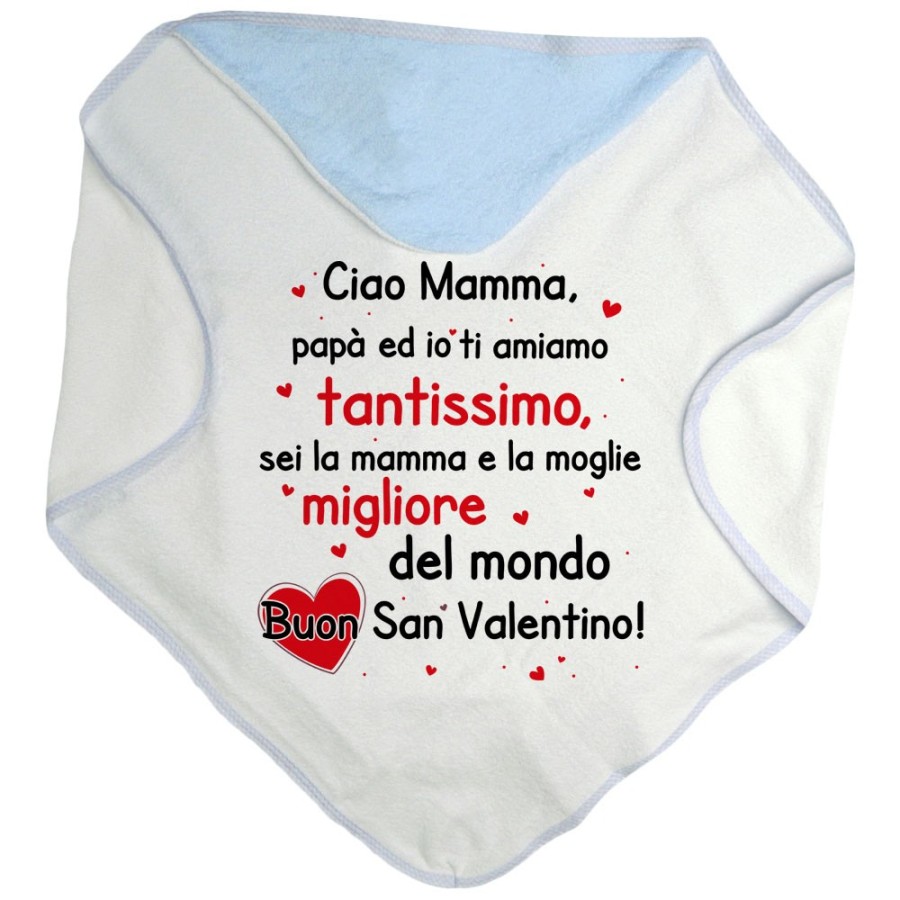 Accappatoio neonato papà mamma ed io ti amiamo tantissimo buon san valentino Love