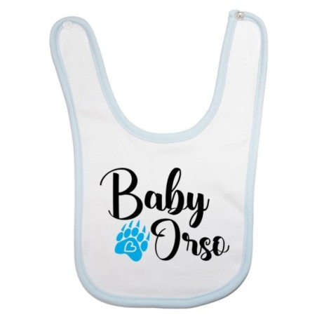 Bavaglino neonato baby orso baby orsa con impronta