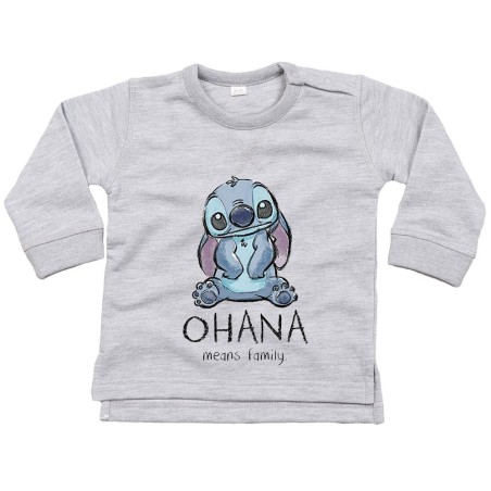 Felpa neonato con stitch ohana means family