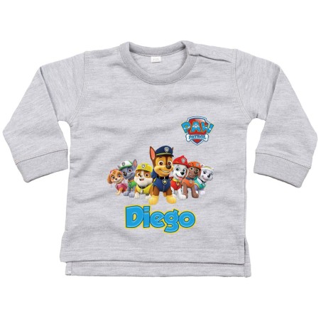 Felpa neonato personalizzata con nome paw patrol