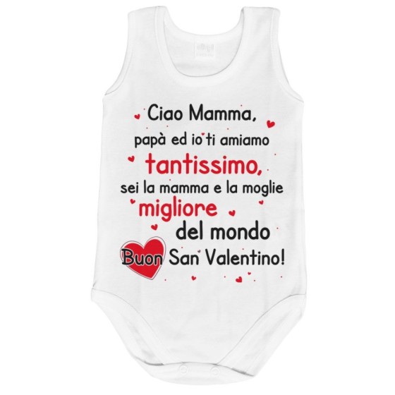Body neonato mamma papà ed io ti amiamo tantissimo buon san valentino Love