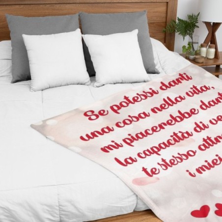 Plaid coperta in pile personalizzata con foto nel cuore sei speciale Love