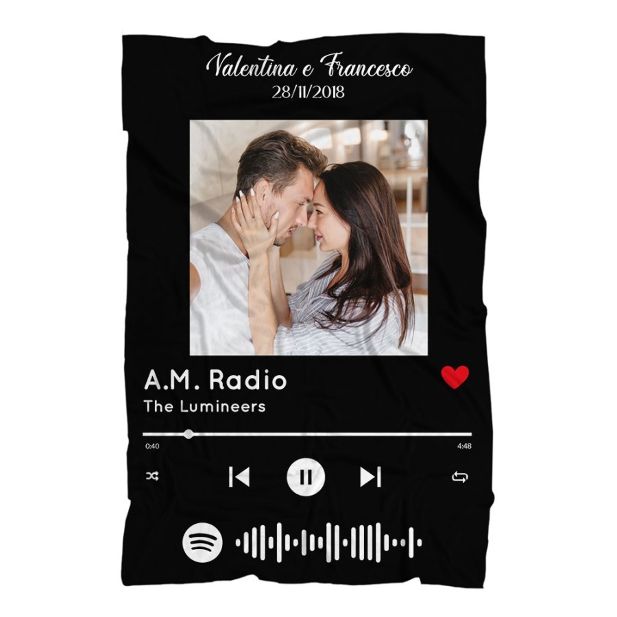 Plaid coperta in pile personalizzata spotify Love