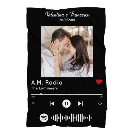 Plaid coperta in pile personalizzata spotify Love