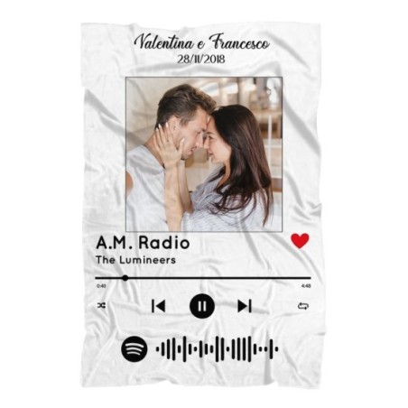 Plaid coperta in pile personalizzata spotify Love