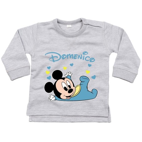 Felpa neonato personalizzata con nome baby topolino