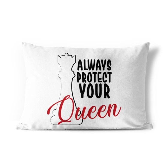 Cuscino personalizzabile con nome always protect your queen Love