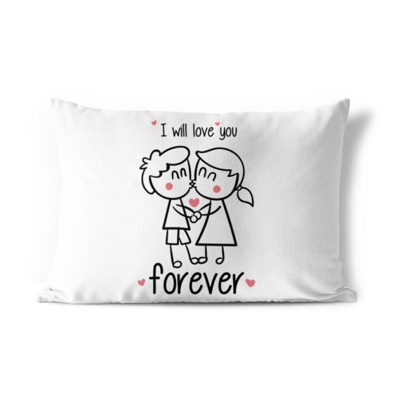 Federa personalizzabile con nome i will love you forever bacio Love