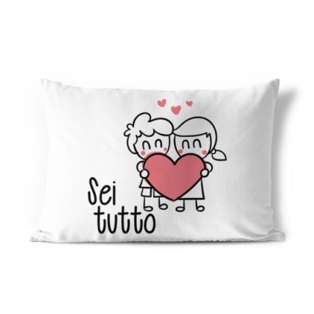 Federa personalizzabile con nome sei tutto con omini e cuore Love