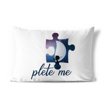 Federa personalizzabile con nome puzzle uomo su mezza luna