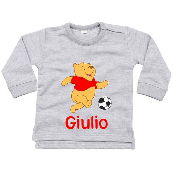 Felpa neonato personalizzata con nome winnie con il pallone Cartoon