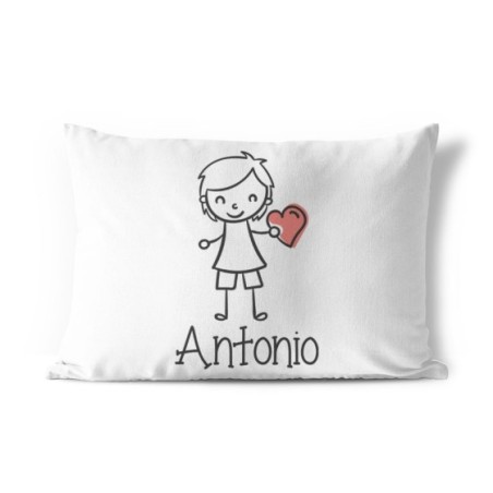 Federa personalizzata con nome omino con cuore