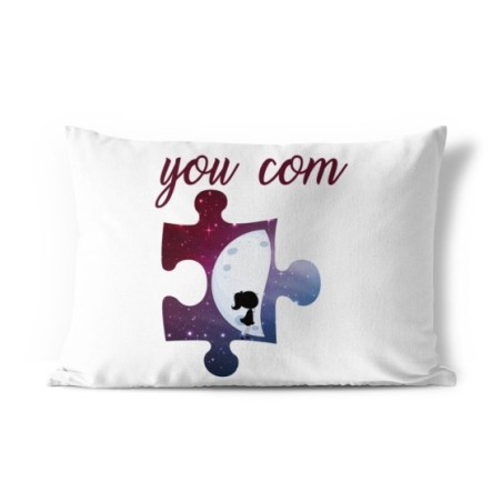 Federa personalizzabile con nome puzzle donna su mezza luna