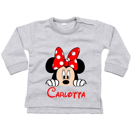 Felpa neonata personalizzata con nome minnie che esce...