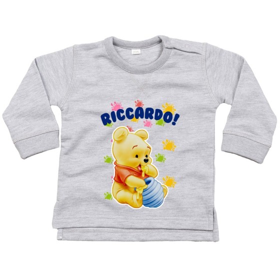Felpa neonato personalizzata con nome baby winnie the pooh Cartoon