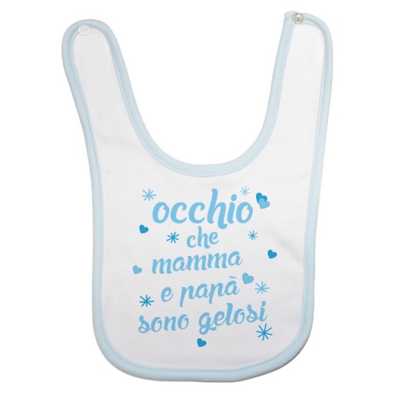 Bavaglino neonato occhio che mamma e papà sono gelosi con cuori e stelle Per la famiglia