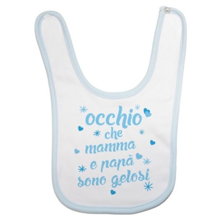 Bavaglino neonato occhio che mamma e papà sono gelosi con cuori e stelle Per la famiglia